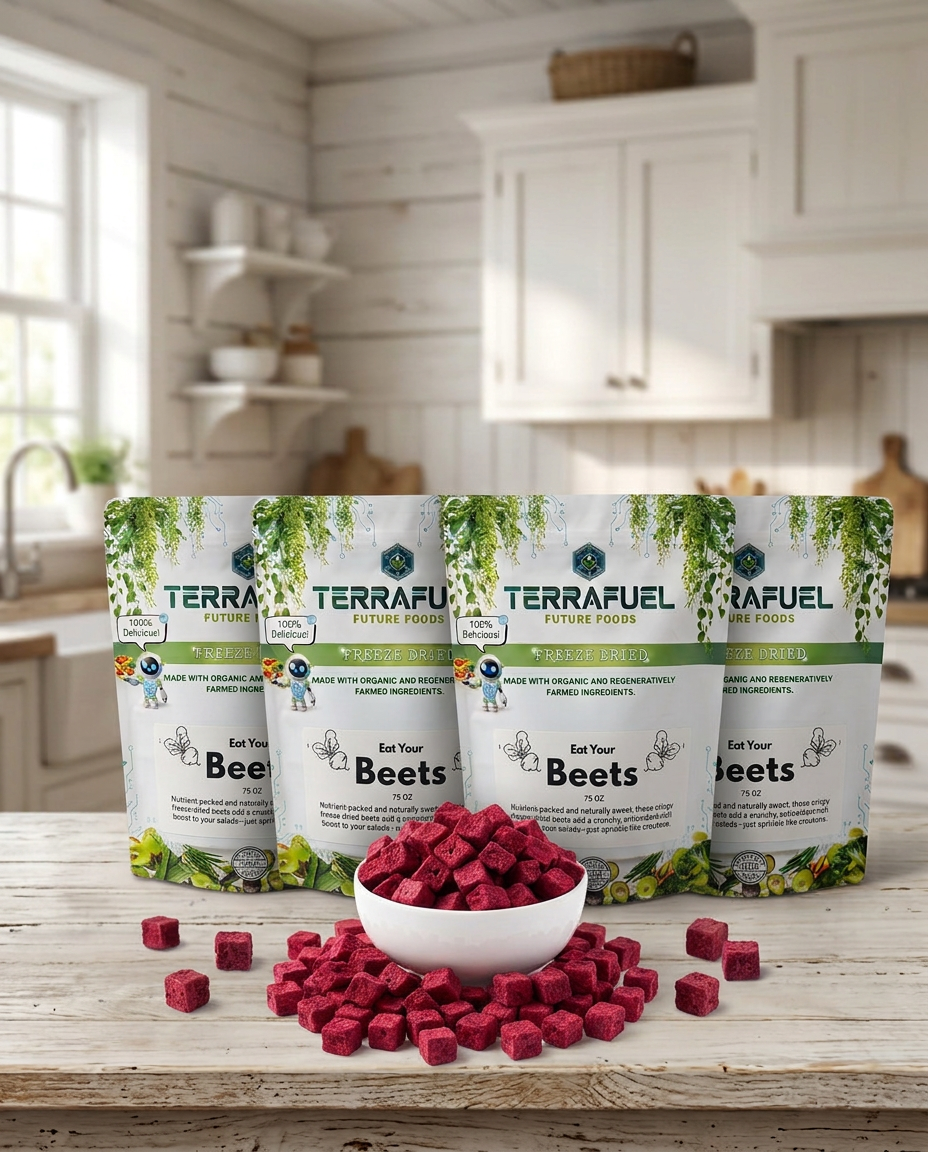 Freeze-Dried Beets 4-Pack | Sweet, Crunchy & Nutrient-Packed | Terrafuel