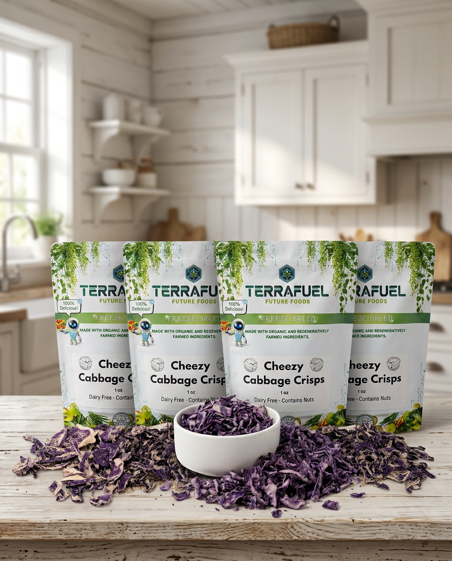 Cheezy Cabbage Crisps | 4-Pack Bundle - Dairy-Free Snack | Terrafuel