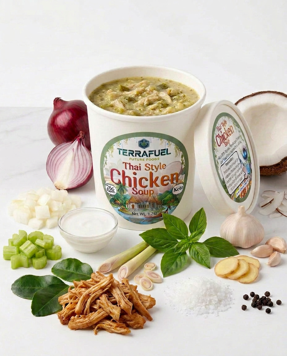 Thai-Style Chicken Soup Cup | Coconut, Lemongrass & Kaffir Lime | Instant Soup Cup