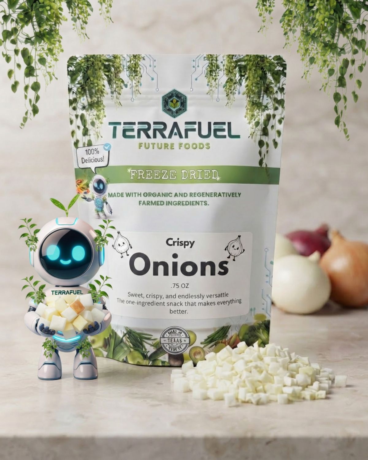 Onions - Freeze Dried Snack & Cooking Essential | Single Ingredient