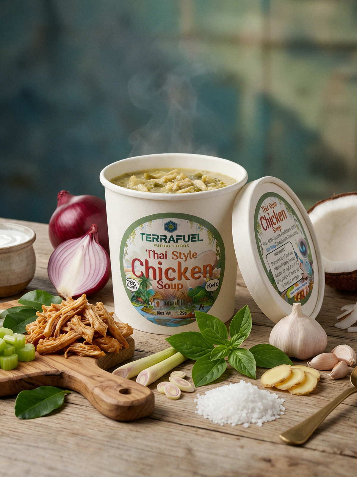 Thai-Style Chicken Soup Cup | Coconut, Lemongrass & Kaffir Lime | Instant Soup Cup